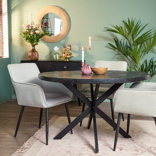 Black Round Dining Table