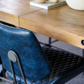 Blue Faux Leather Dining Chairs (Set of 2)