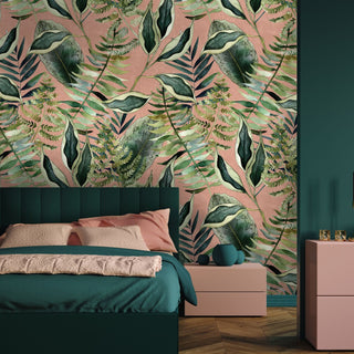 Blush Tropical Wallpaper - REUSE DAWN - Limited Abode