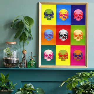 Bright Coloured Skulls Print