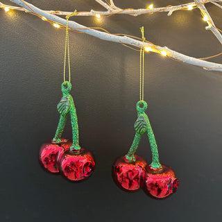 Cherry Christmas Decorations (Set of 2)