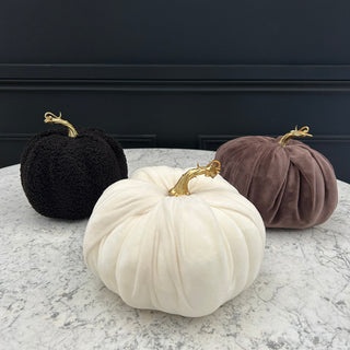 Large Cream Velvet Pumpkin