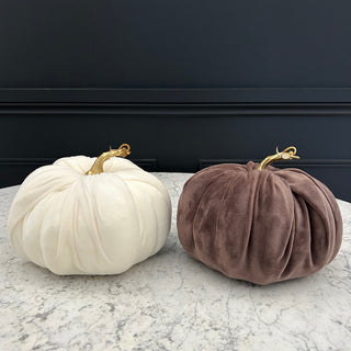 Large Cream Velvet Pumpkin