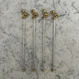 Flamingo Cocktail Stirrers (Set of 4)