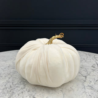 Large Cream Velvet Pumpkin