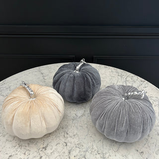 Large Velvet Pumpkins (Set of 3)