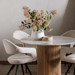 Marble Topped Round Dining Table