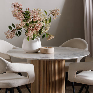 Marble Topped Round Dining Table