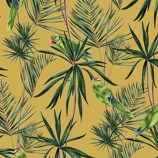 Mustard Parrots Wallpaper