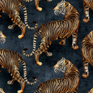 Navy Tiger Wallpaper - REUSE DAWN - Limited Abode