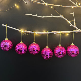 Pink Disco Balls (Set of 6)