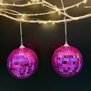 Pink Disco Balls (Set of 2)