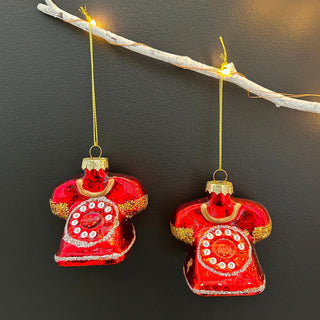 Red Xmas Baubles (Set of 2) - Limited Abode