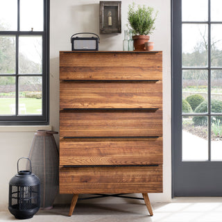 Tall Oak Chest of Drawers