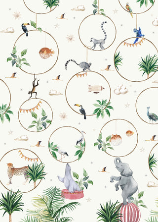 Animal Hoops Wallpaper Mural