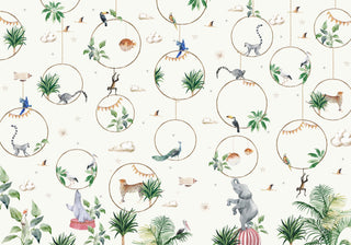 Animal Hoops Wallpaper Mural