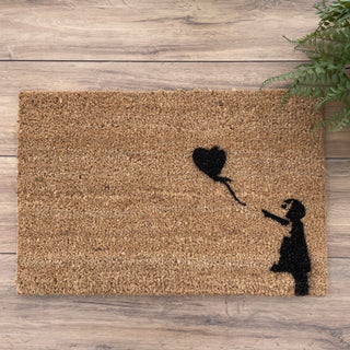 Girl & balloon art print doormat