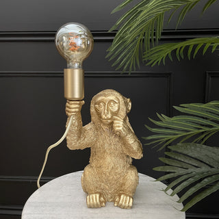 Large Gold Monkey Lamp - Limited Abode