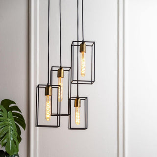 Industrial look rectangular 4 ceiling lights