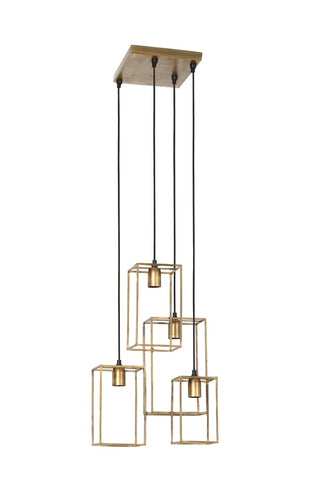 4 gold light caged ceiling light