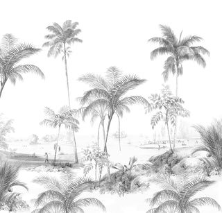 Monochrome Palms Wallpaper Mural