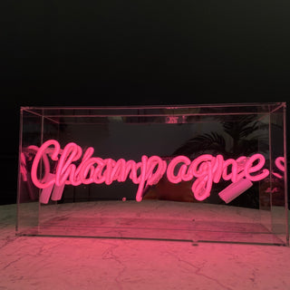 Pink Champagne Neon Sign Box - Limited Abode